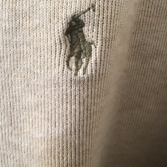 Polo Ralph Lauren Mens quarter zip sweater size XL beige - Picture 3 of 3